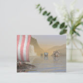 バイキングの長いノルウェーのフィヨルド ポストカード (スタンド正面)