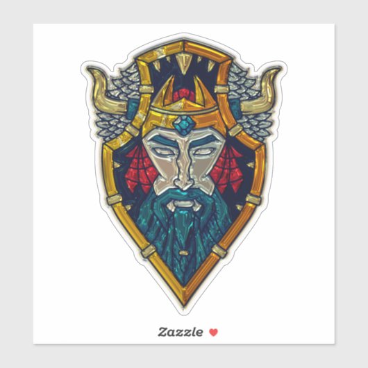 バイキングの青ひげのメタリックな外観 シール (シート)