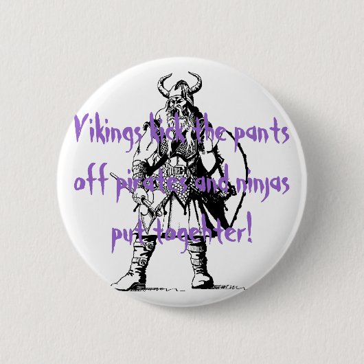 バイキングは海賊を離れてズボンを…蹴り、 缶バッジ (正面)