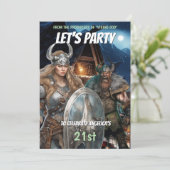 バイキングをテーマにしたノルセの戦士の中世の女性 招待状 (スタンド正面)