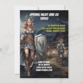 バイキングをテーマにしたノルセの戦士の中世の女性 招待状 (裏面)