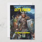 バイキングをテーマにしたノルセの戦士の中世ファンタジー船 招待状 (正面)