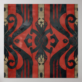 バイキングをテーマにした複雑なパターン ポスター