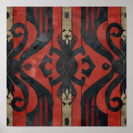 バイキングをテーマにした複雑なパターン ポスター (正面)