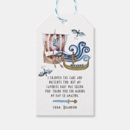 バイキングをテーマにした誕生日パーティーありがとうお願い ギフトタグ