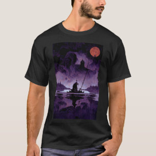 バイキングイン幽霊湖オリジナルのアートワーク Tシャツ