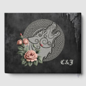 バイキングウルフ&バラ。オオカミの頭を様式化。 ゲストブック (裏面)