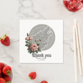 バイキングウルフ&バラ。オオカミの頭を様式化。 スタンダードカクテルナプキン (インサイチュ)