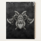 バイキングウルフ&バラ。オオカミの頭を様式化。 プランナー手帳 (裏面)