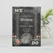 バイキングウルフ&バラ。オオカミの頭を様式化。 招待状 (スタンド正面)