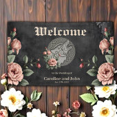 バイキングウルフ&バラ。オオカミの頭を様式化。 横断幕