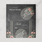 バイキングウルフ&バラ。様式化した狼の頭 プレイスカード (外部開封)