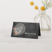 バイキングウルフ&バラ。様式化した狼の頭 プレイスカード (裏面)