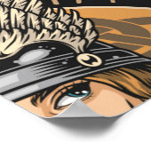 バイキングカラフルシームレスパターンヴィンテージスタイル ポスター (角)