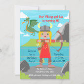 バイキングガールとドラゴンバースデーパーティー 招待状 (正面)