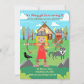 バイキングガールバースデーパーティー 招待状 (正面)