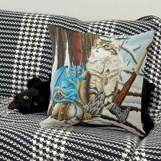バイキングキャットアンドブルードラゴン クッション