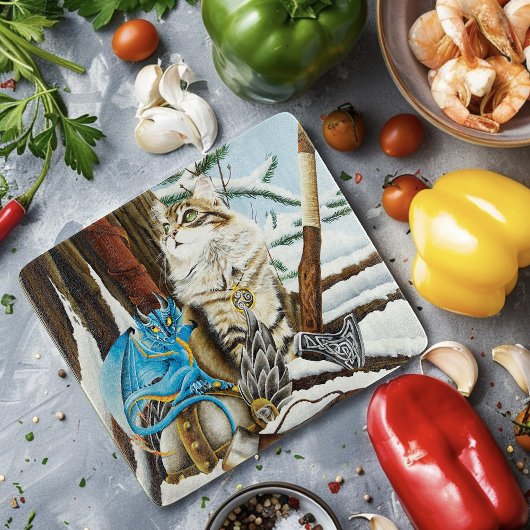 バイキングキャットブルードラゴン カッティングボード