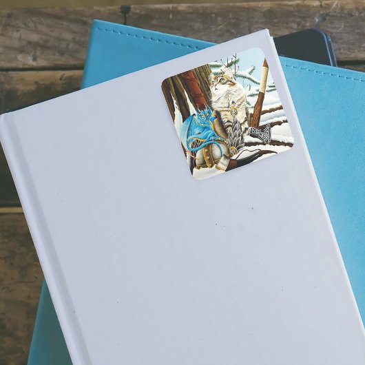 バイキングキャットブルードラゴン スクエアシール