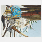 バイキングキャットブルードラゴン フリースブランケット (正面(横))