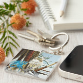 バイキングキャットブルードラゴンQRコード キーホルダー (正面右)