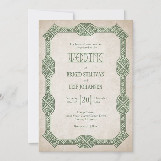 バイキングケルト結婚ゲーマー 招待状 (正面)