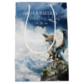 バイキングケルト結婚ドラゴンまたは誕生日 ミディアムペーパーバッグ (正面)