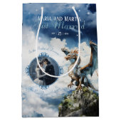 バイキングケルト結婚・ドラゴンまたは誕生日写真 ミディアムペーパーバッグ (正面)