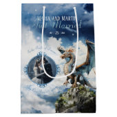 バイキングケルト結婚・ドラゴンまたは誕生日写真 ミディアムペーパーバッグ (裏面)