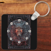 バイキングケルト風ウルフブランドノーズ神話ウォ キーホルダー (裏面)