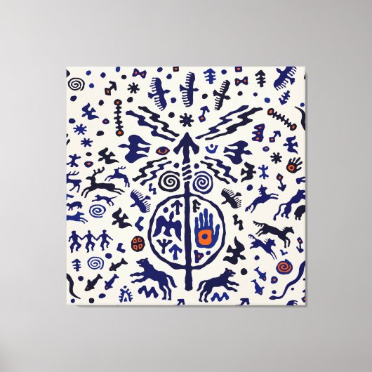 バイキングシャーマンリチュアルタリスマン キャンバスプリント (正面)