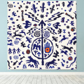 バイキングシャーマンリチュアルタリスマン キャンバスプリント (インサイチュ (ウッドフロア))