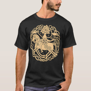 バイキングシンボルホースウォリアー北欧神話ヴァルハ Tシャツ