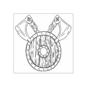 バイキングシールドと軸ウッドアートスタンプ ラバースタンプ (インプリント)