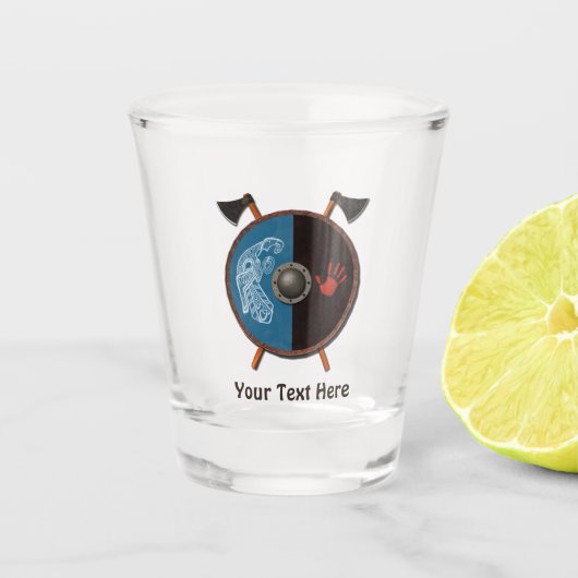 バイキングシールドと軸 ショットグラス (正面)