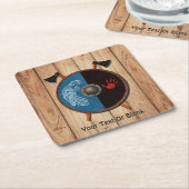 バイキングシールドと軸 スクエアペーパーコースター (アングル)