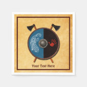 バイキングシールドと軸 スタンダードカクテルナプキン (正面)