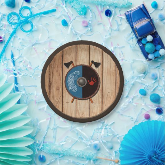 バイキングシールドと軸 ペーパープレート (パーティー)