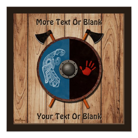 バイキングシールドと軸 ポスター (正面)