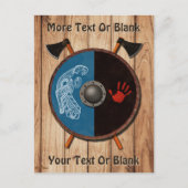 バイキングシールドと軸 ポストカード (正面)