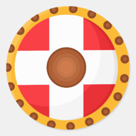 バイキングシールドカートゥーンイラストレーション ラウンドシール