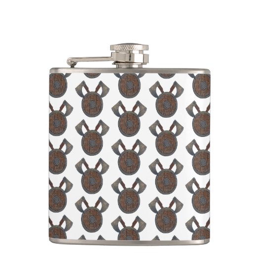 バイキングシールド&軸ビニールフラッ包まれたク フラスク (正面)