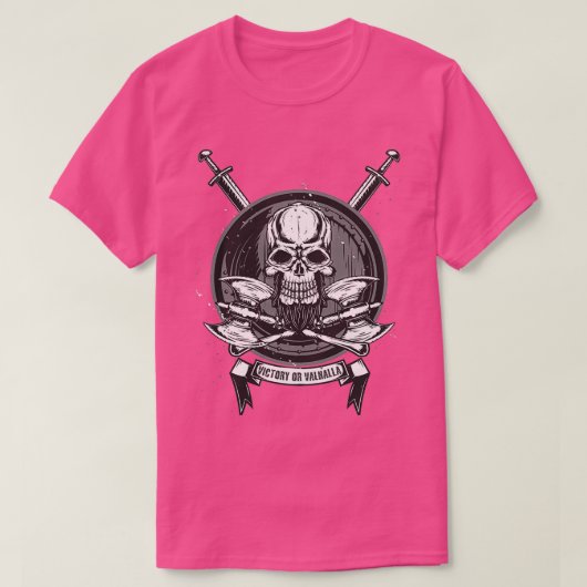 バイキングスカルシーエルドメイドと軸VictoryまたはVa Tシャツ (デザイン正面)