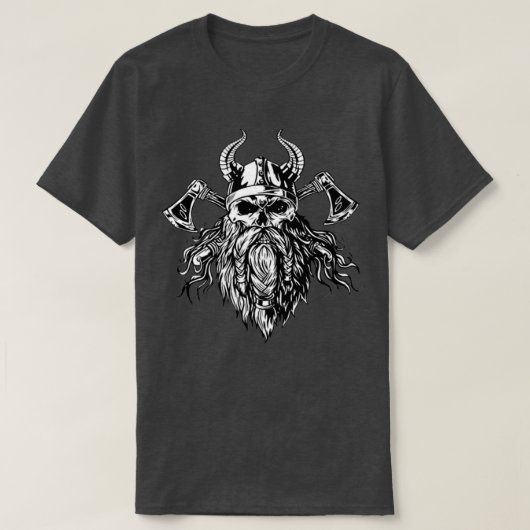 バイキングスカルノルスウォリアー Tシャツ (デザイン正面)