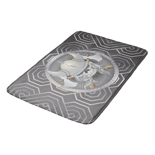 バイキングスカル バスマット (アングル)