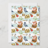 バイキングテーマの誕生日パーティーの招待 招待状 (裏面)