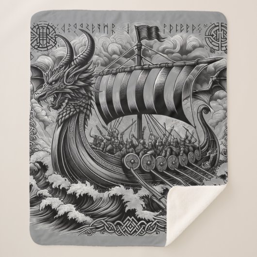 バイキングデザイン シェルパブランケット (正面)