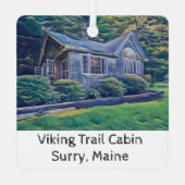 バイキングトレイルキャビン水の色クリスマス装飾 メタルオーナメント (裏面)