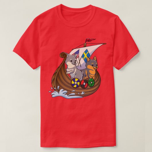 バイキングドッググレイ半身 Tシャツ (デザイン正面)