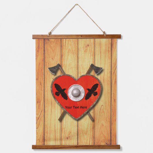 バイキングハートシールド – ラヴェンス 吊り下げ型タペストリー (正面)